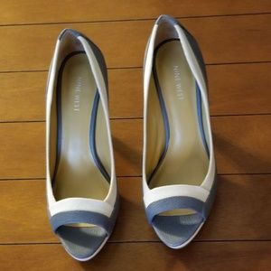 Nine West Grey/White Professional Heels